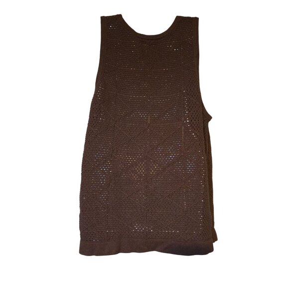 Abercrombie/Fitch Women's M Crocheted Knit Brown Top Y2K Capsule Timeless Style. - Picture 4 of 8